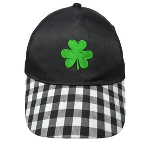 Clover Strapback 5 Panel Cap Multi One Size Embroidered Checked Gertex USA